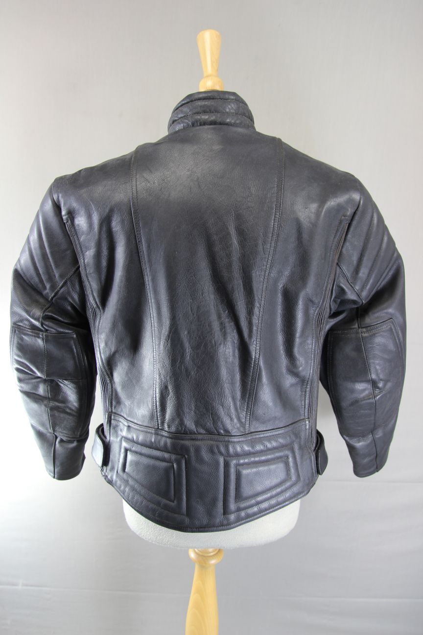 RICHA CLASSIC BLACK LEATHER LADIES BIKER JACKET: SIZE 16/38 INCH CHEST