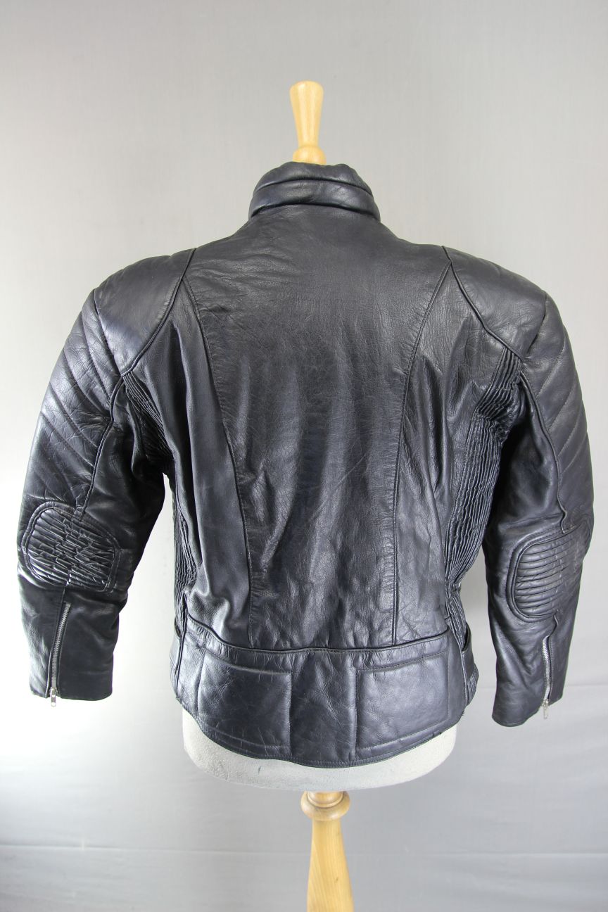 BLL CLASSIC BLACK COWHIDE LEATHER BIKER JACKET 42 INCH CHEST