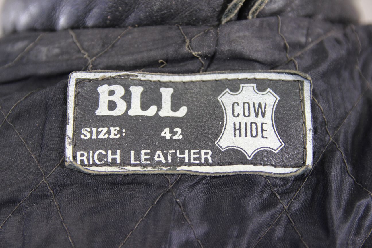 BLL CLASSIC BLACK COWHIDE LEATHER BIKER JACKET 42 INCH CHEST