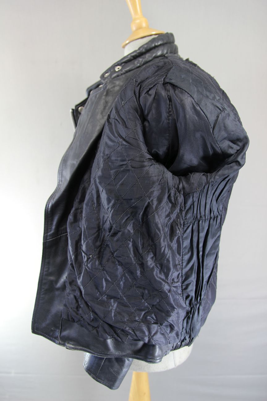 BLL CLASSIC BLACK COWHIDE LEATHER BIKER JACKET 42 INCH CHEST