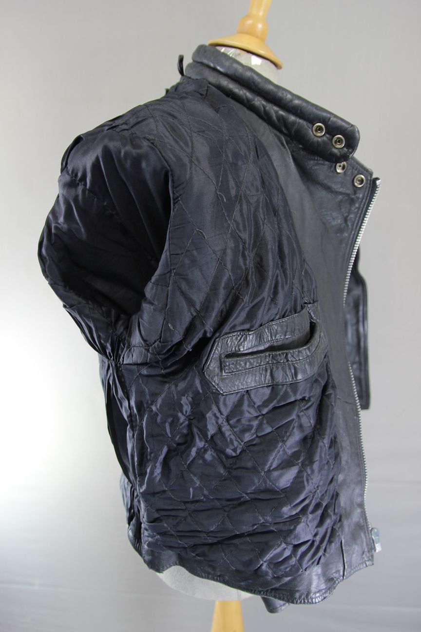 BLL CLASSIC BLACK COWHIDE LEATHER BIKER JACKET 42 INCH CHEST