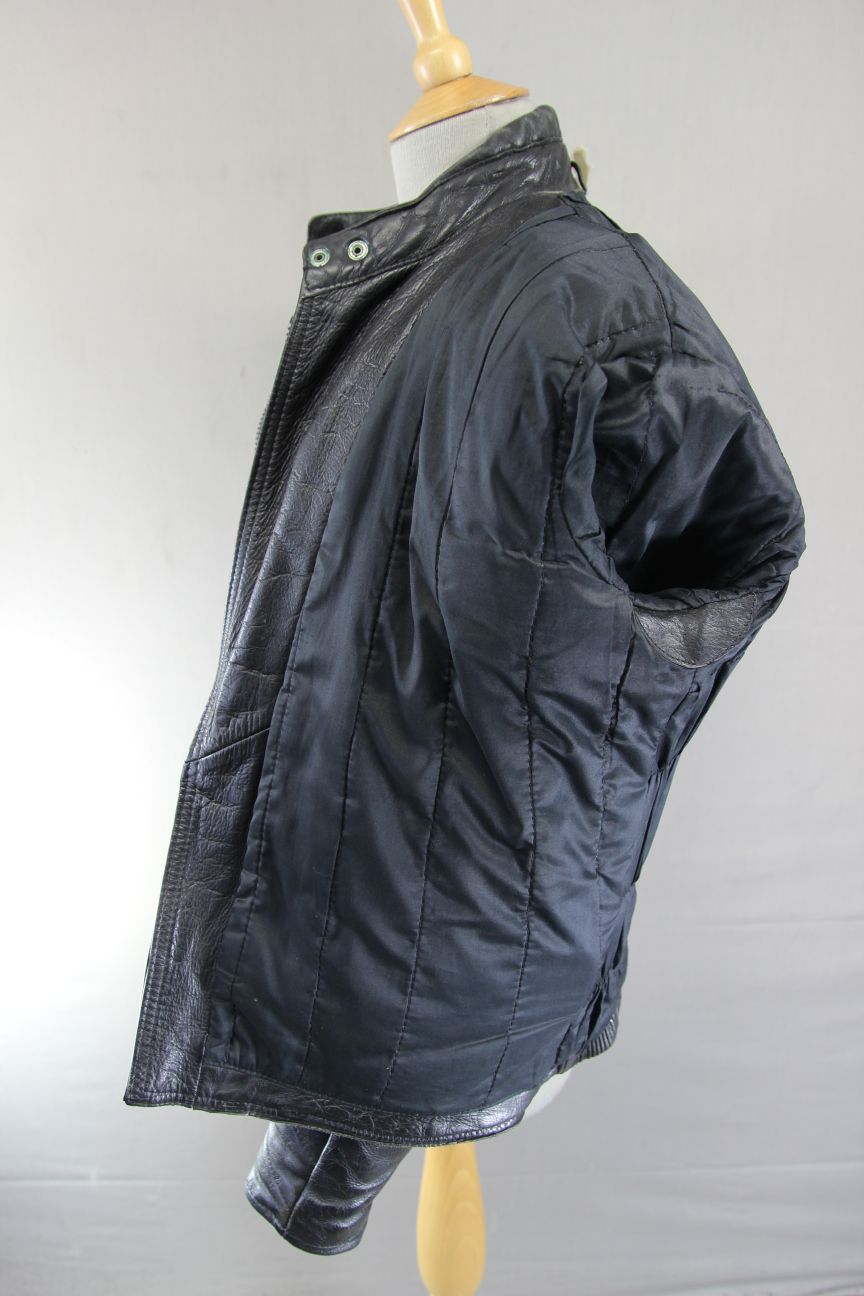 CLASSIC 20-20 BLACK LEATHER BIKER JACKET 38-40 INCH/MEDIUM