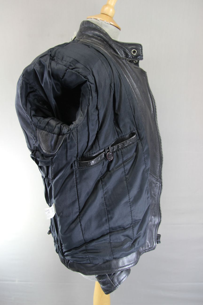 CLASSIC 20-20 BLACK LEATHER BIKER JACKET 38-40 INCH/MEDIUM