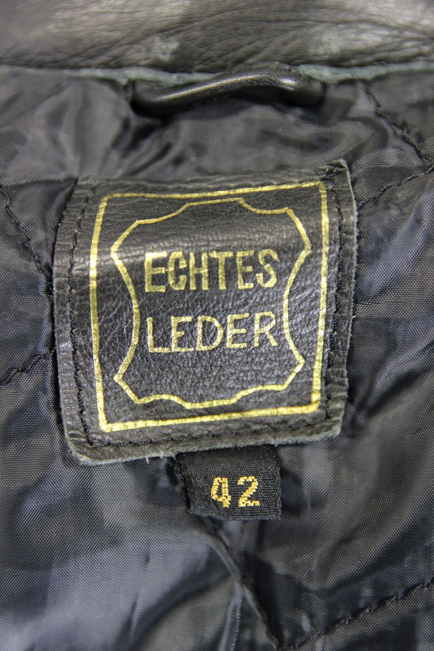 CLASSIC BLACK LEATHER BIKER JACKET 36-38 INCH