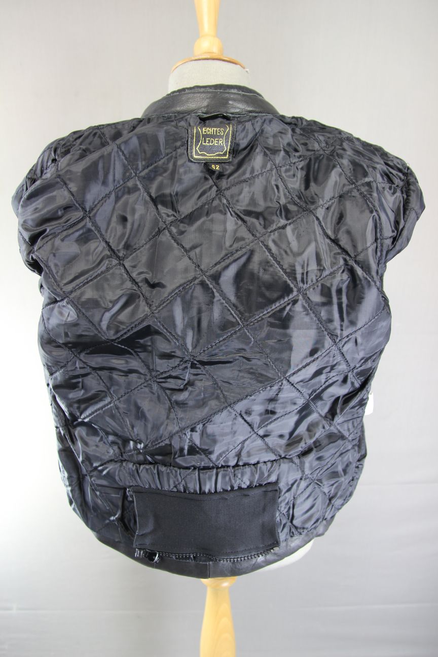 CLASSIC BLACK LEATHER BIKER JACKET 36-38 INCH