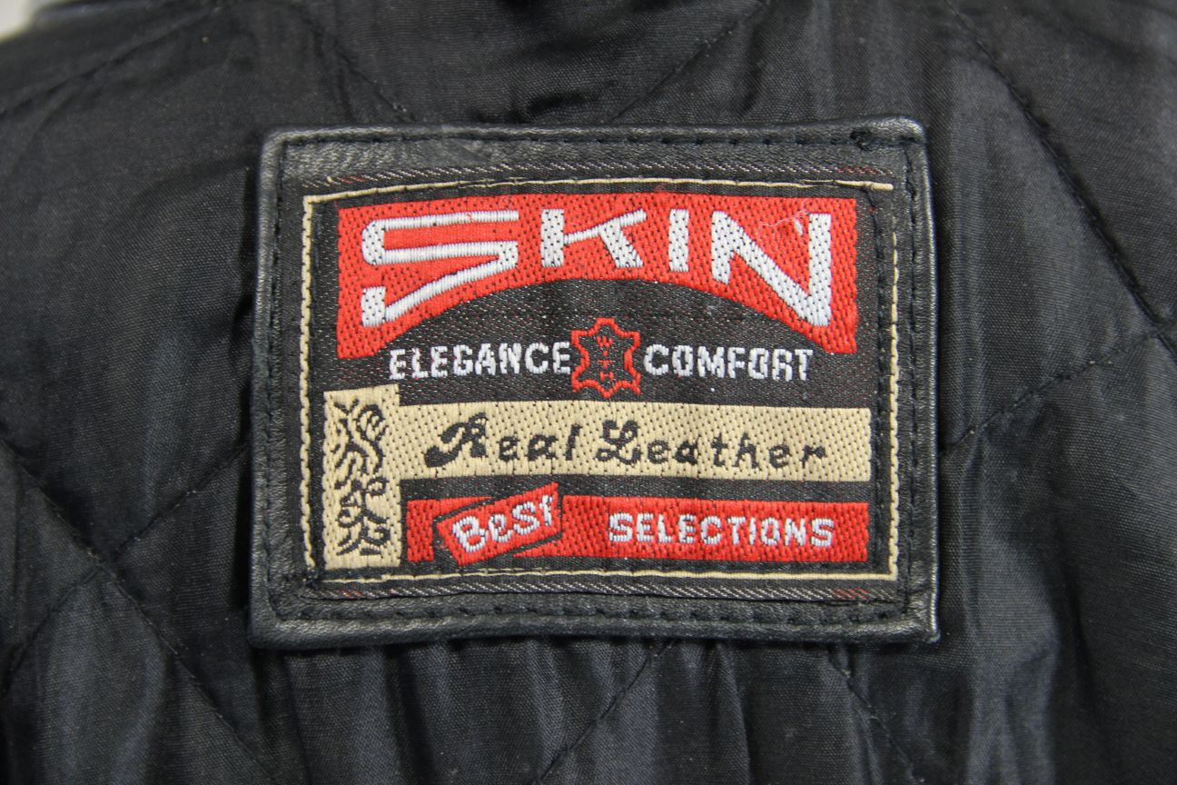 CLASSIC SKIN BLACK COWHIDE LEATHER LADIES BIKER JACKET 40 INCH CHEST/XL
