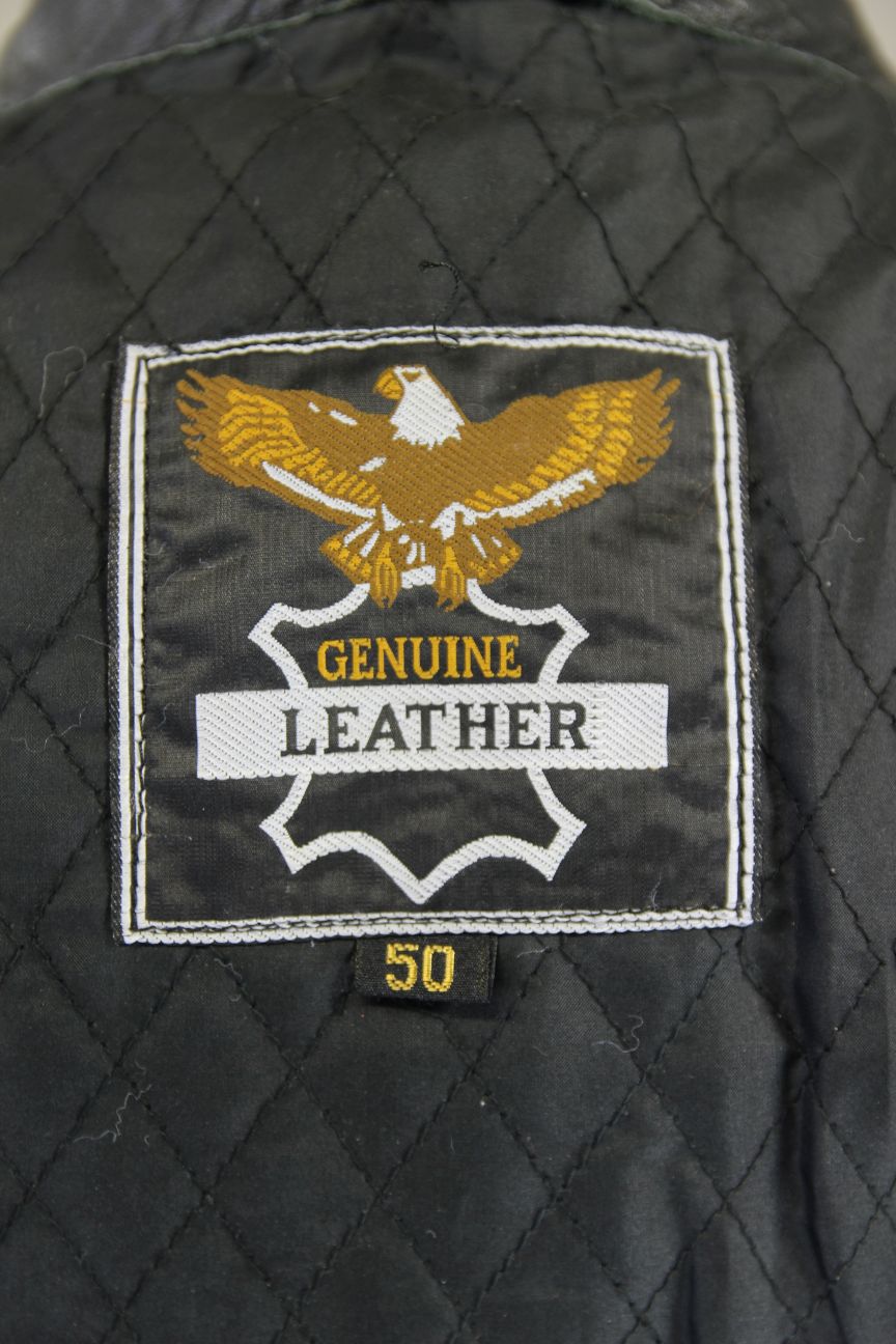 CLASSIC BLACK LEATHER BIKER JACKET 40 INCH CHEST/MEDIUM