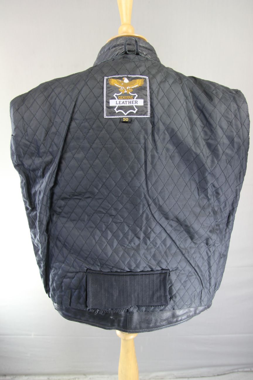 CLASSIC BLACK LEATHER BIKER JACKET 40 INCH CHEST/MEDIUM