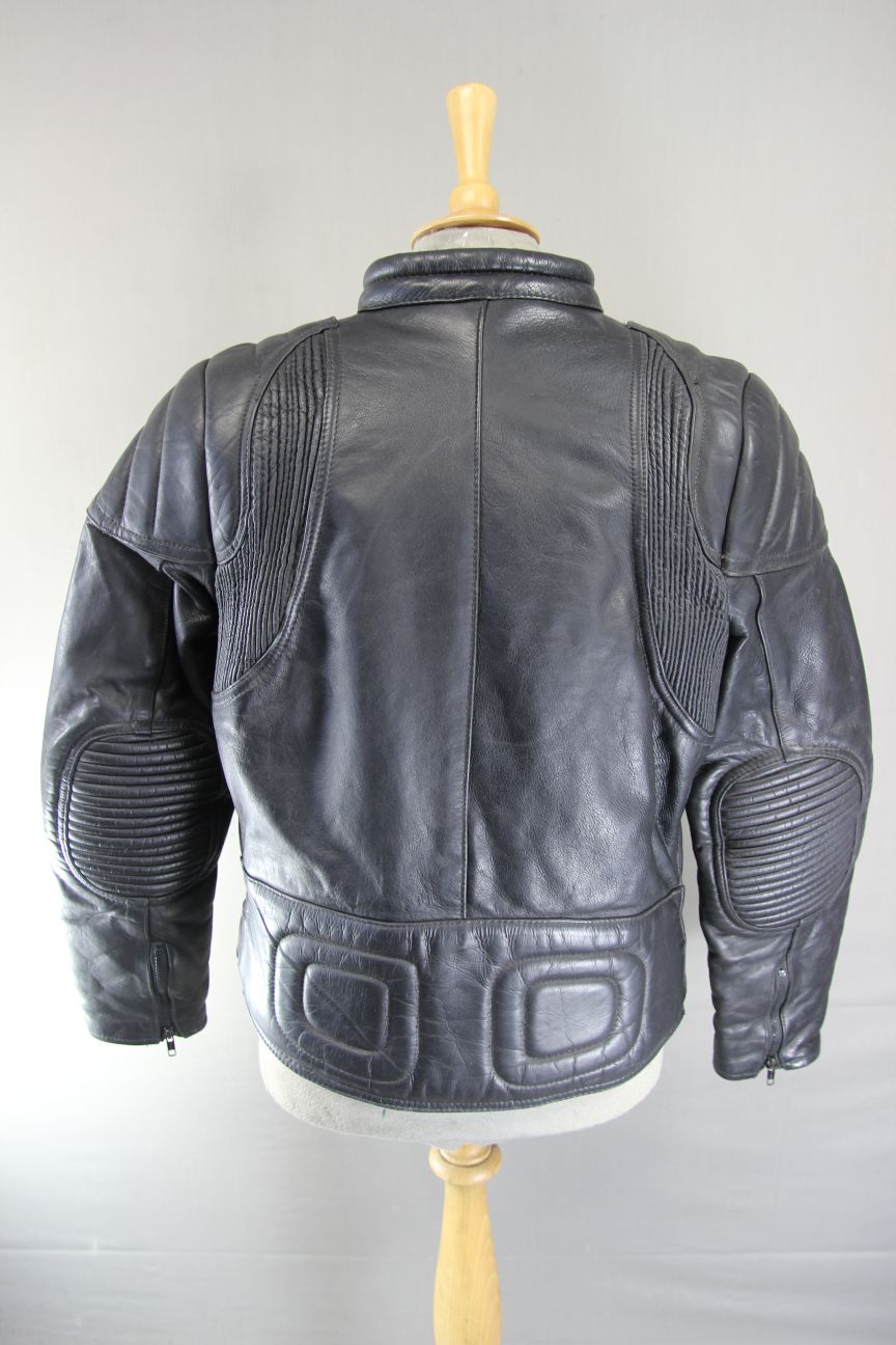 CLASSIC BLACK LEATHER BIKER JACKET 36-38 INCH CHEST/SMALL TO MEDIUM