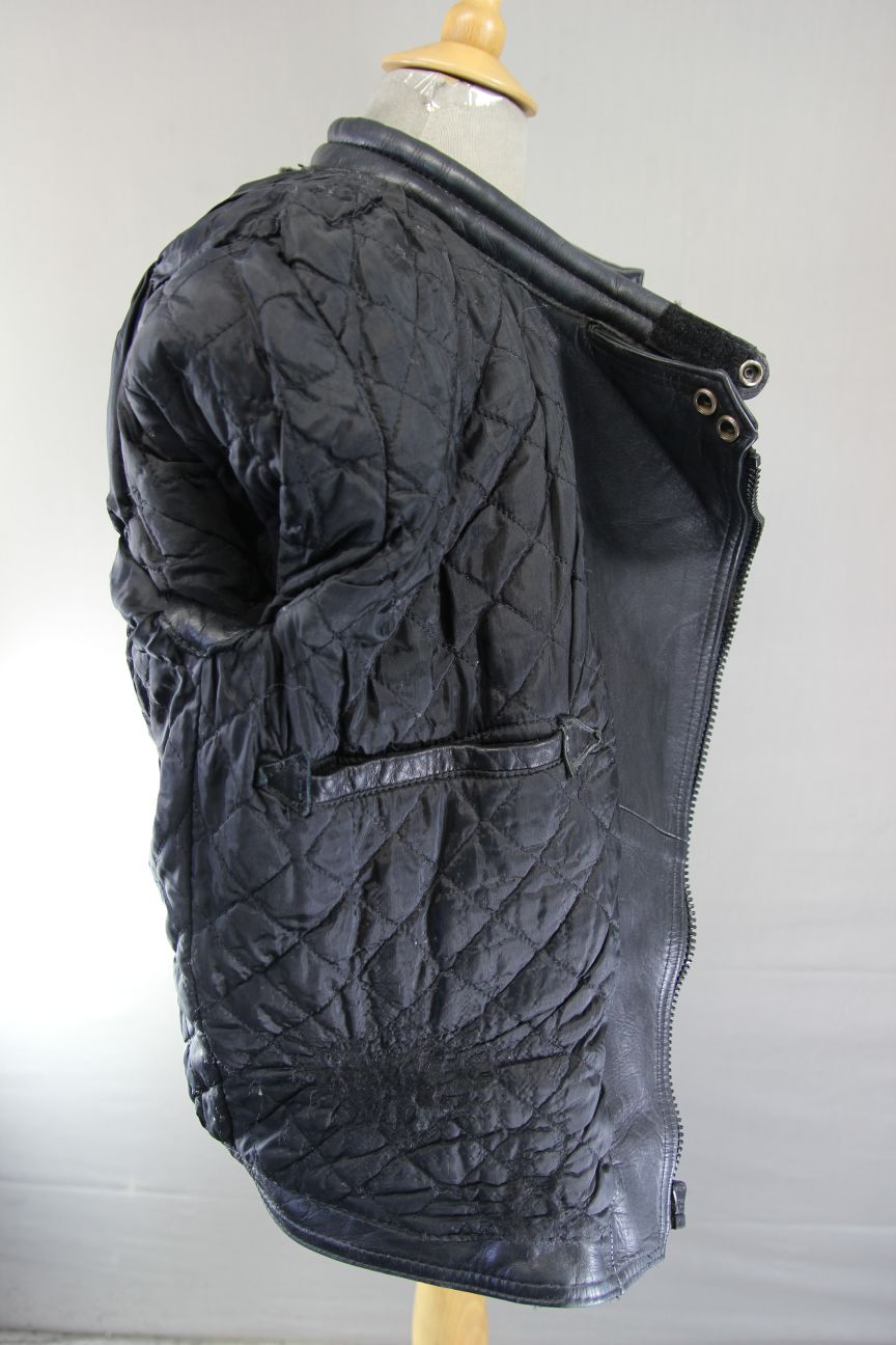 CLASSIC BLACK LEATHER BIKER JACKET 36-38 INCH CHEST/SMALL TO MEDIUM