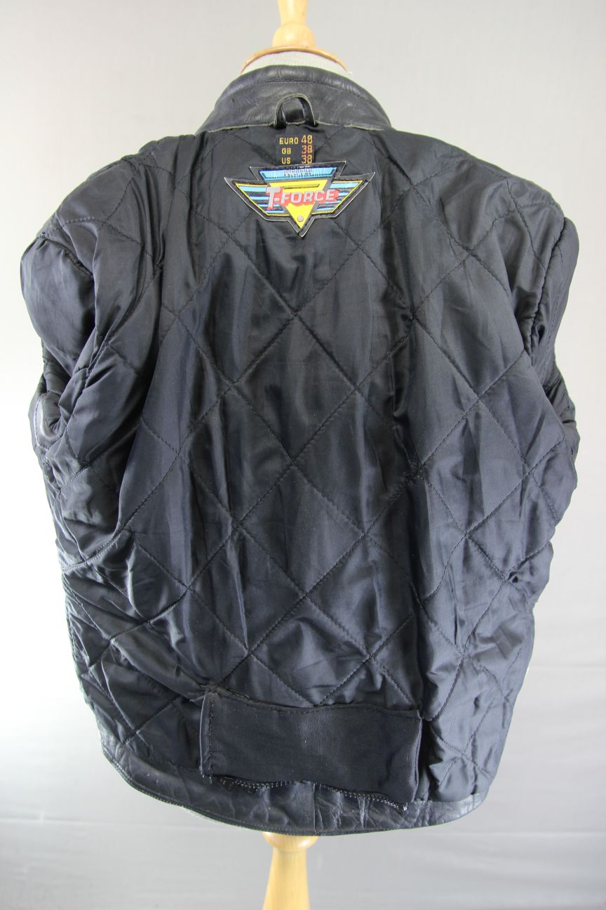 CLASSIC AKITO T-FORCE PLUS BLACK LEATHER BIKER JACKET 36-38 INCH CHEST