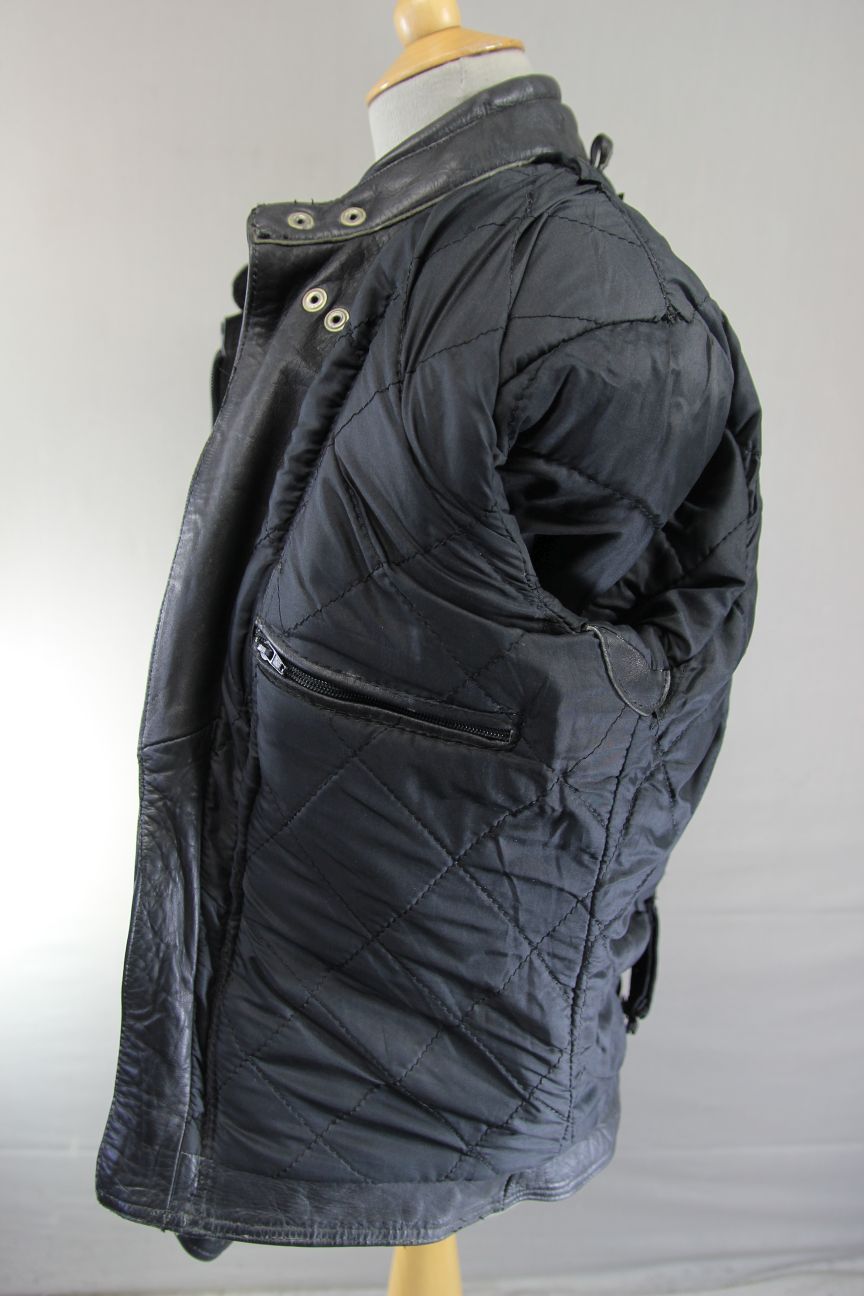 CLASSIC AKITO T-FORCE PLUS BLACK LEATHER BIKER JACKET 36-38 INCH CHEST