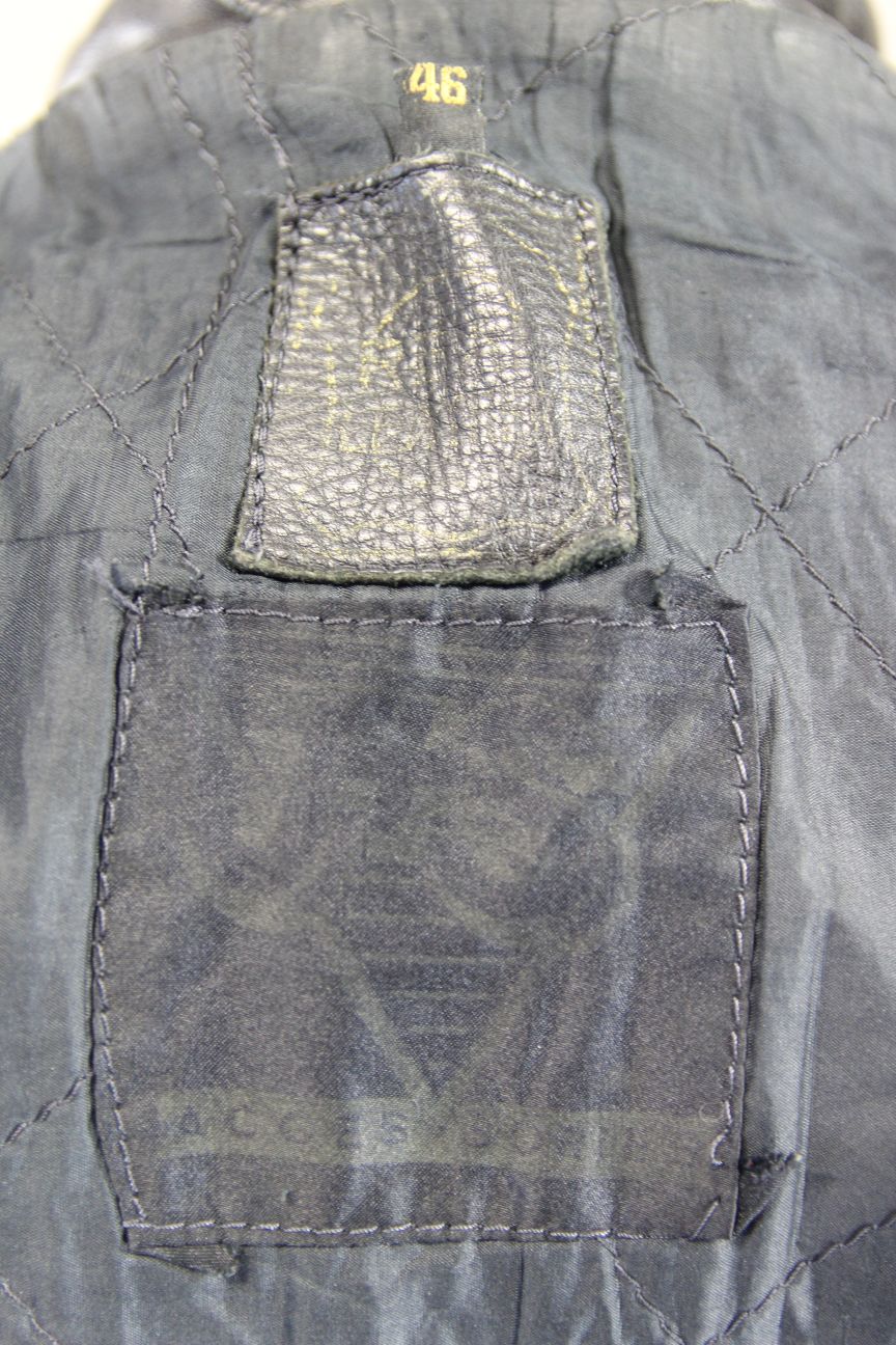 J&S CLASSIC BLACK LEATHER BIKER JACKET 42 INCH CHEST