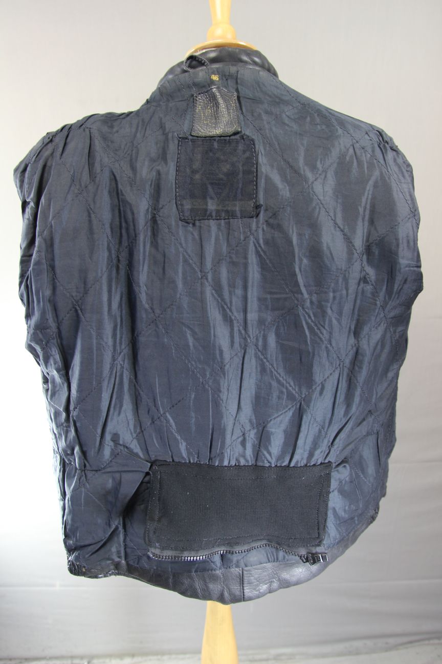 J&S CLASSIC BLACK LEATHER BIKER JACKET 42 INCH CHEST