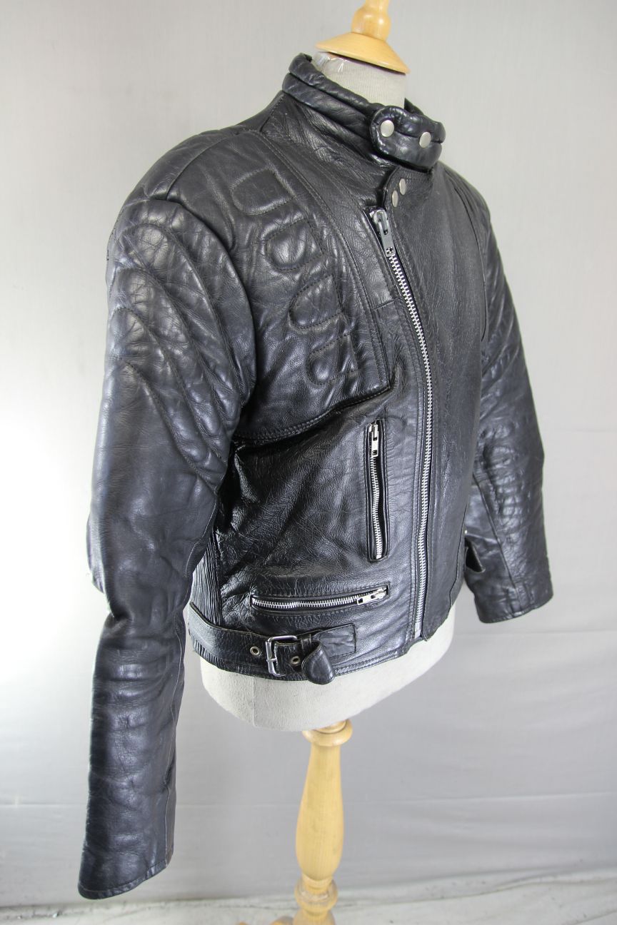 CLASSIC NICE BLACK LEATHER BIKER JACKET 40-42 INCH CHEST