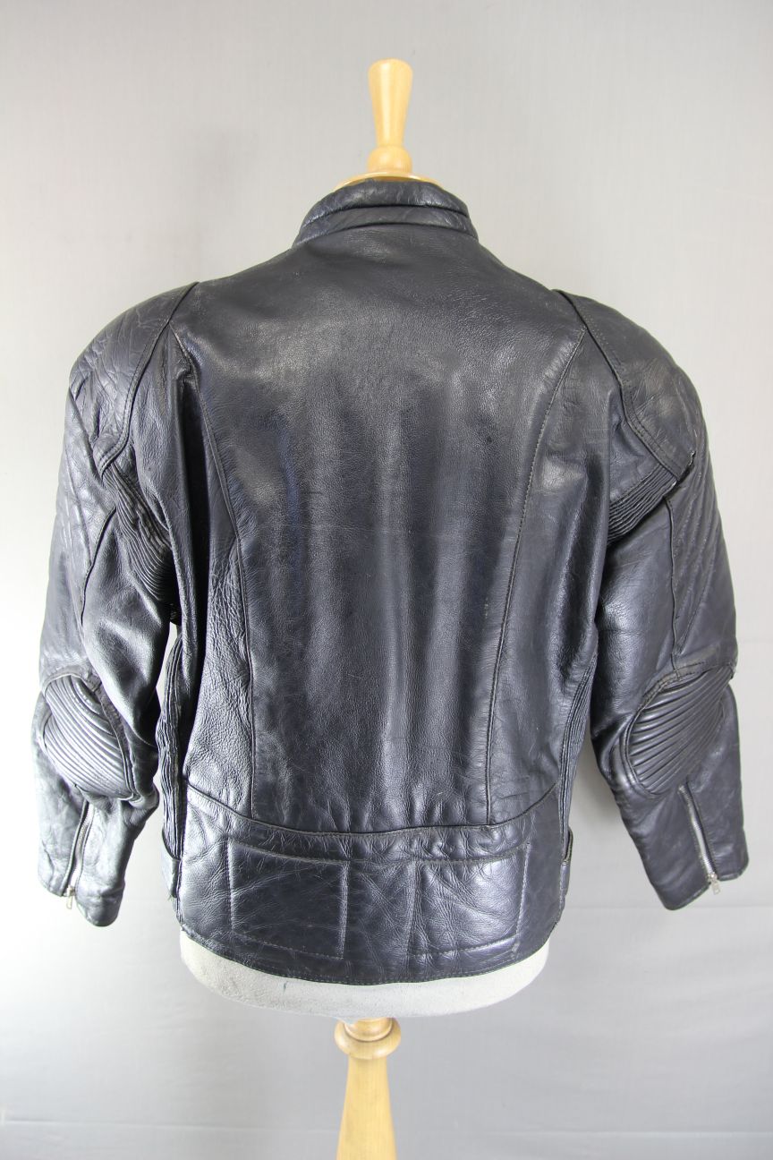 CLASSIC NICE BLACK LEATHER BIKER JACKET 40-42 INCH CHEST