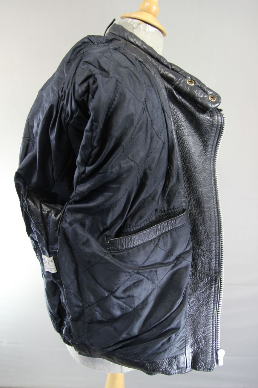 CLASSIC NICE BLACK LEATHER BIKER JACKET 40-42 INCH CHEST