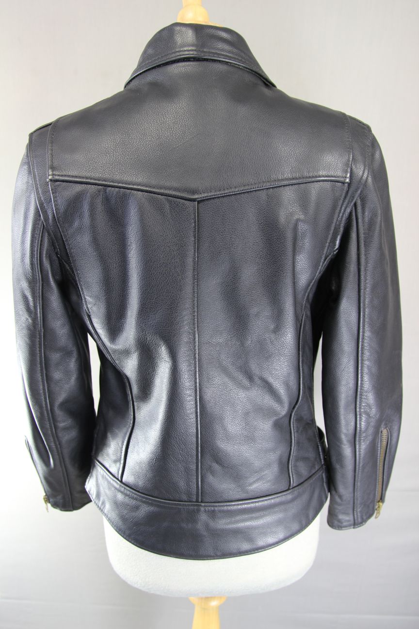 BIKERS PARADISE ELITE PATROL RETRO 1970'S PUNK ROCK STYLE LEATHER JACKET SIZE 10