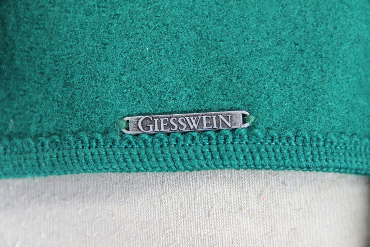 GIESSWEIN LADIES VINTAGE PURE WOOL GREEN & BLUE JACKET/TOP SIZE 12/34 INCH CHEST
