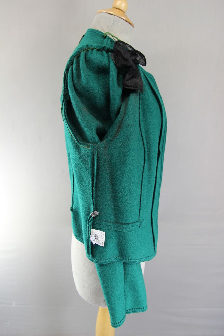 GIESSWEIN LADIES VINTAGE PURE WOOL GREEN & BLUE JACKET/TOP SIZE 12/34 INCH CHEST