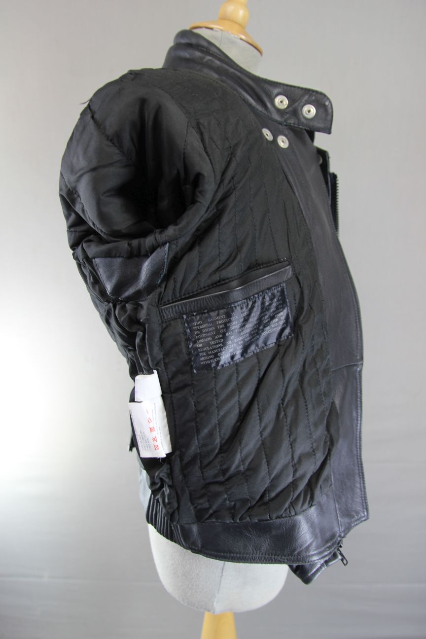 ASHMAN CLASSIC BLACK COWHIDE LEATHER BIKER JACKET: SIZE 10