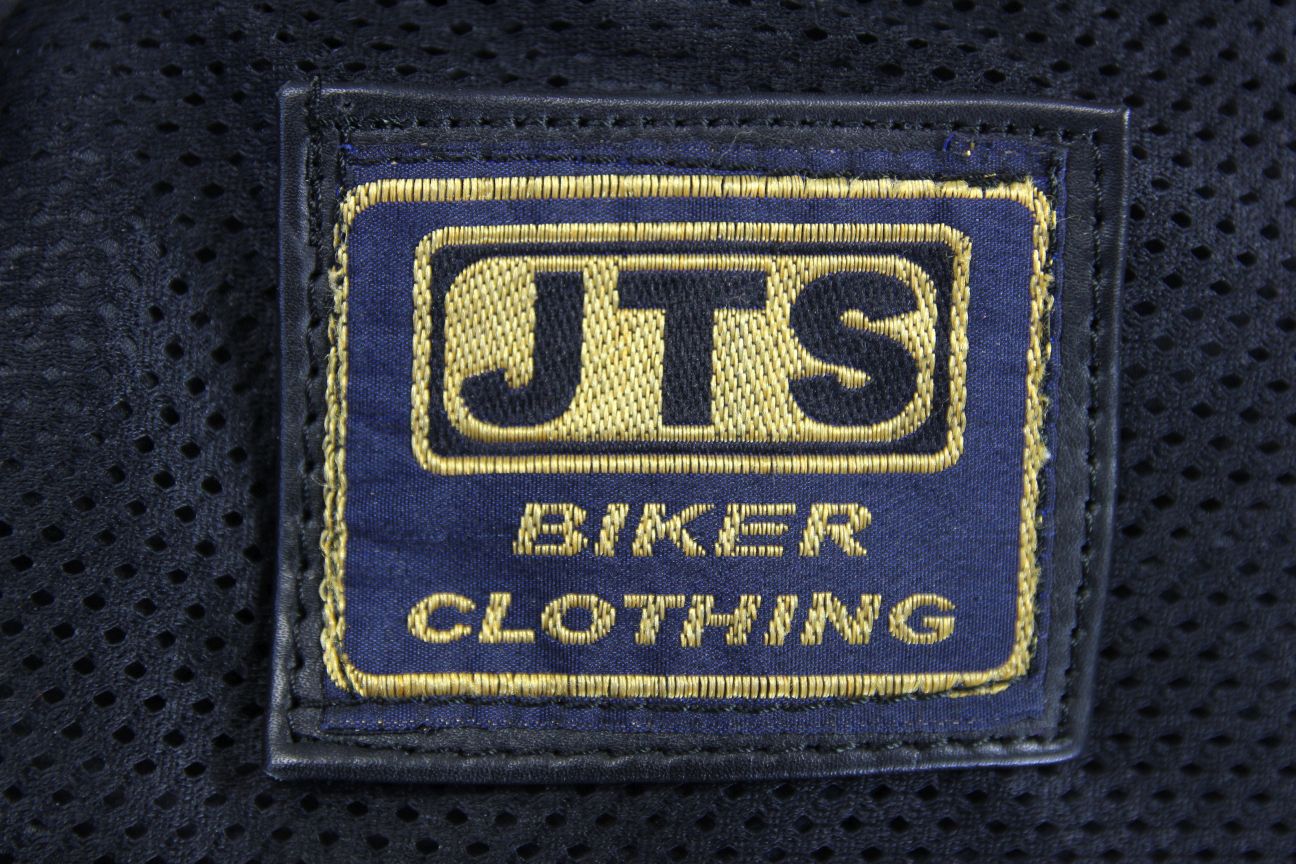 JTS CLASSIC BLACK LEATHER BIKER JACKET 36 INCH CHEST: SIZE 12