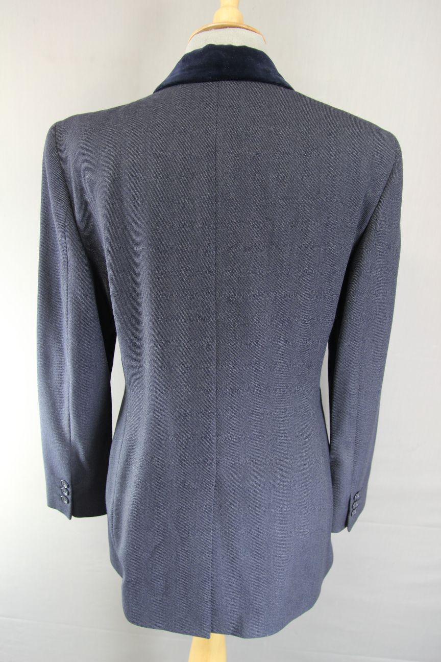 DAKS SIGNATURE BRITISH MADE LADIES EQUESTRIAN DARK BLUE PURE WOOL JACKET SIZE 10