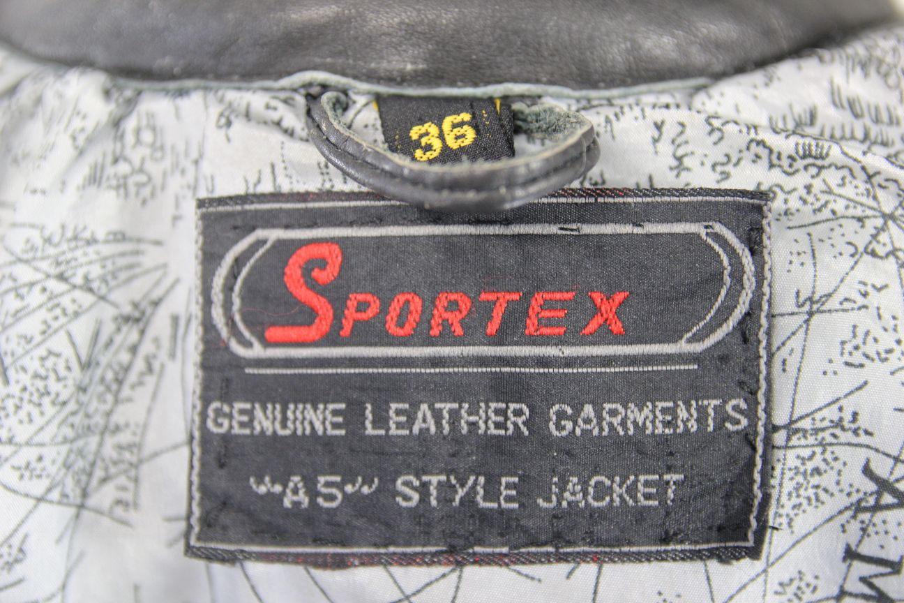 LADIES CLASSIC SPORTEX A5 BLACK LEATHER BIKER JACKET: SIZE 10/32-34 INCHES