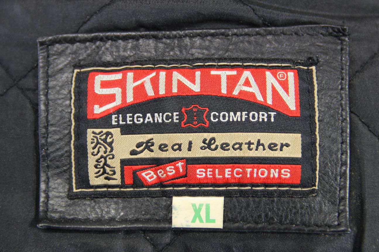 SKINTAN LADIES CLASSIC BLACK COWHIDE LEATHER BIKER JACKET 34-36 INCH