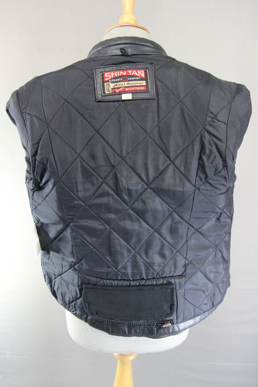 SKINTAN LADIES CLASSIC BLACK COWHIDE LEATHER BIKER JACKET 34-36 INCH