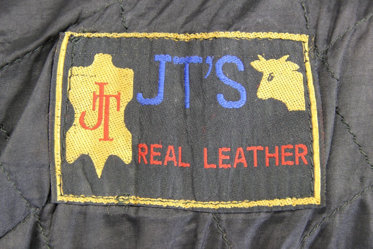 JT'S CLASSIC BLACK COWHIDE LEATHER BIKER JACKET 42-44 INCH CHEST