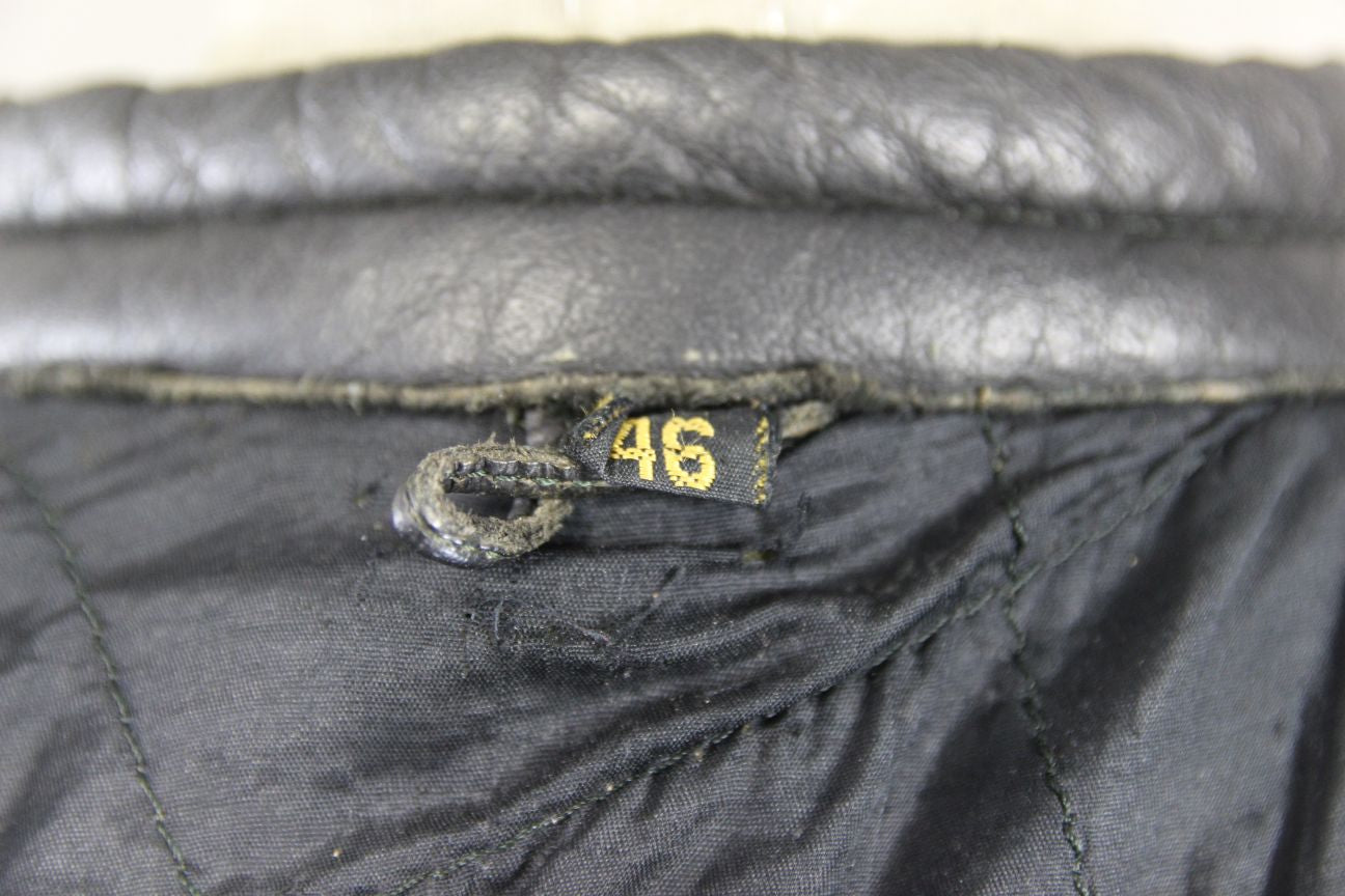 JT'S CLASSIC BLACK COWHIDE LEATHER BIKER JACKET 42-44 INCH CHEST