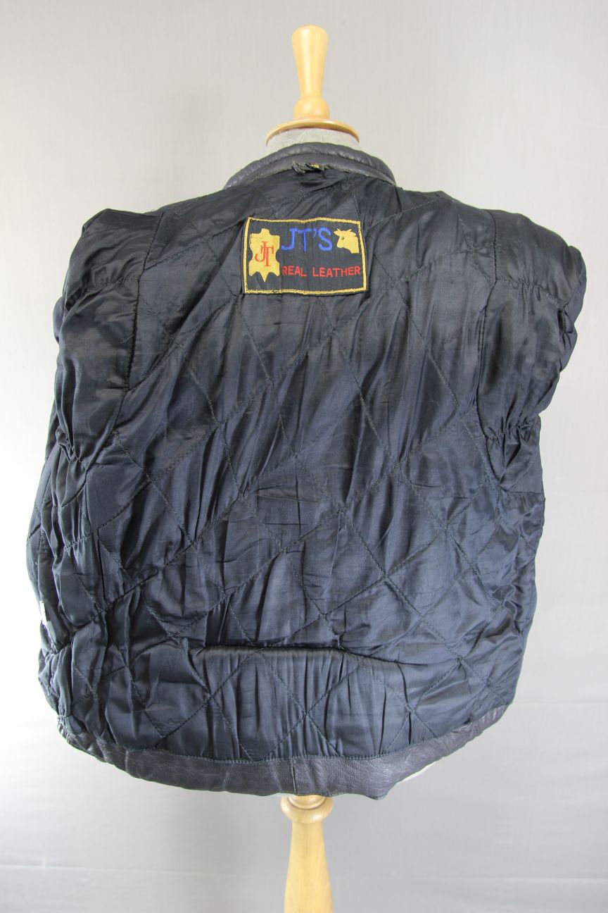 JT'S CLASSIC BLACK COWHIDE LEATHER BIKER JACKET 42-44 INCH CHEST