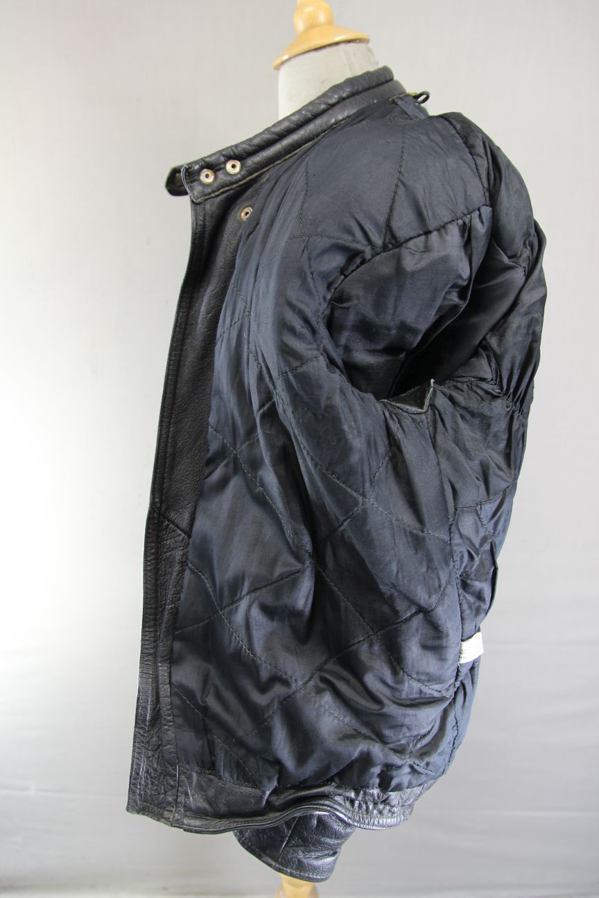 JT'S CLASSIC BLACK COWHIDE LEATHER BIKER JACKET 42-44 INCH CHEST