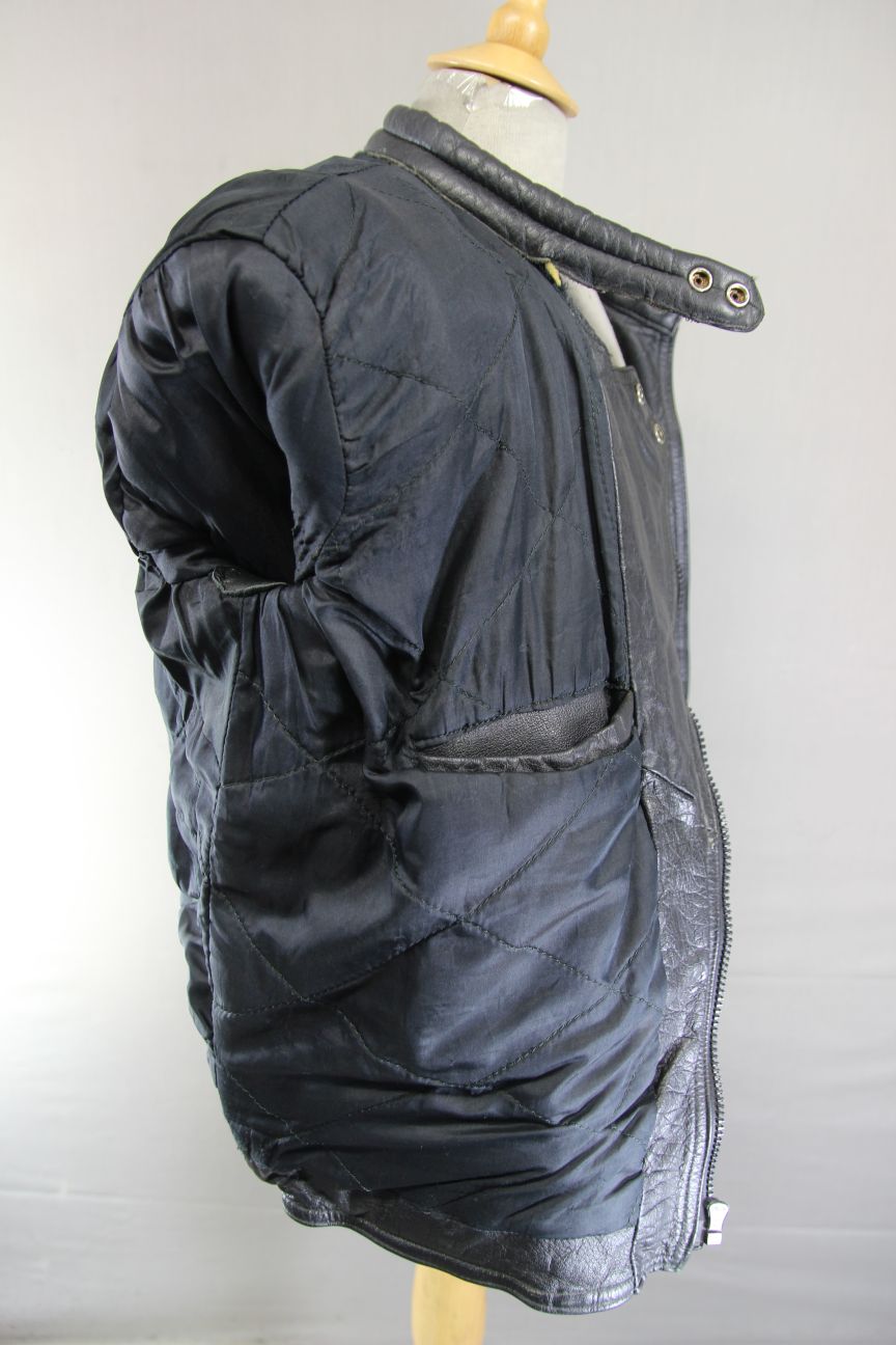 JT'S CLASSIC BLACK COWHIDE LEATHER BIKER JACKET 42-44 INCH CHEST