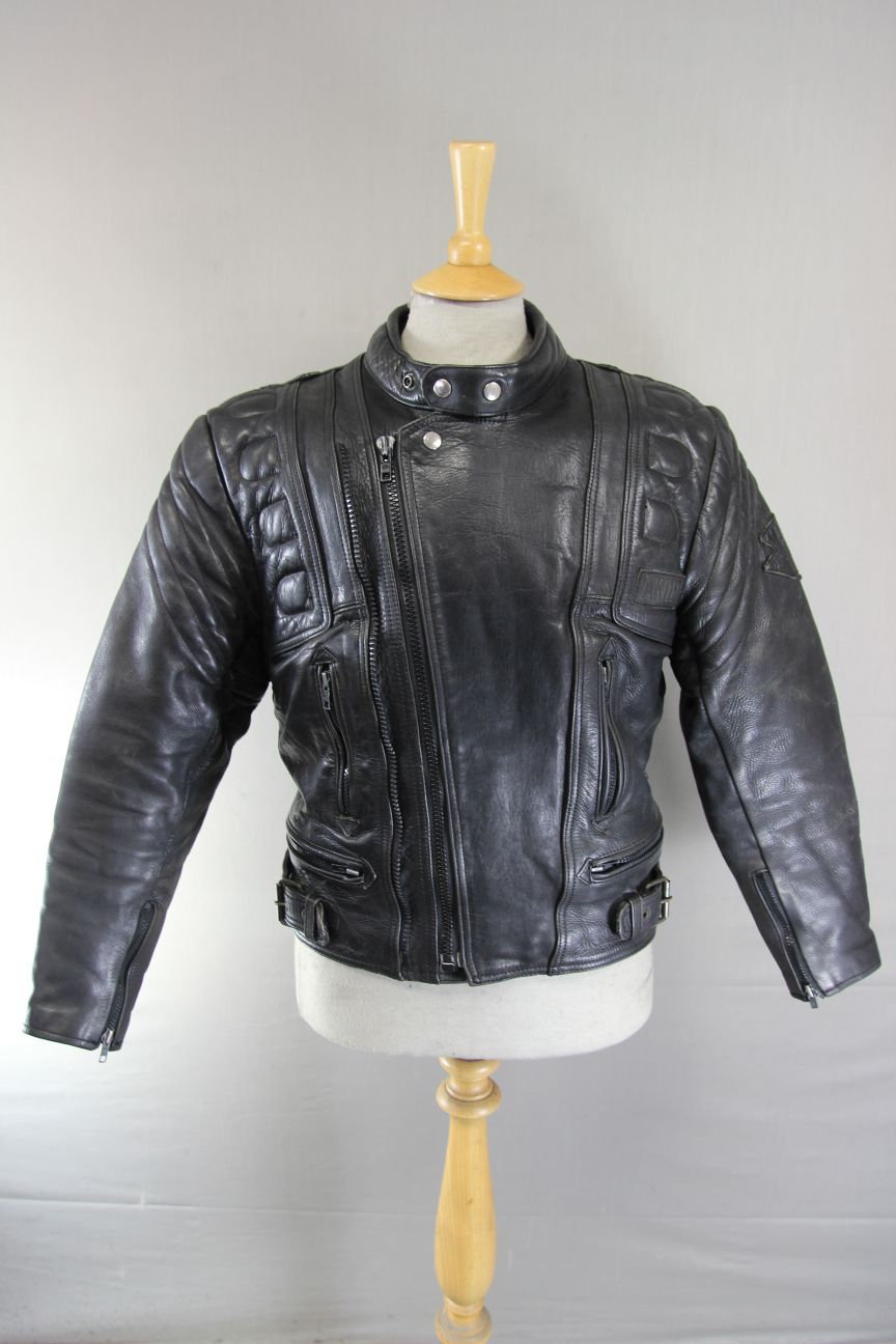 AKITO MERCURY PLUS CLASSIC BLACK LEATHER BIKER JACKET 38-40 INCH CHEST