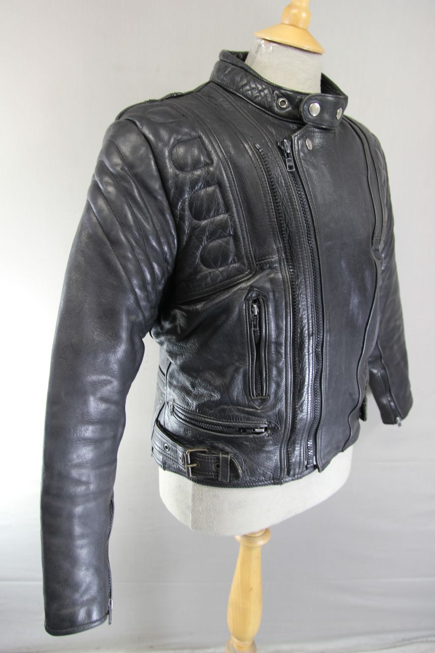 AKITO MERCURY PLUS CLASSIC BLACK LEATHER BIKER JACKET 38-40 INCH CHEST