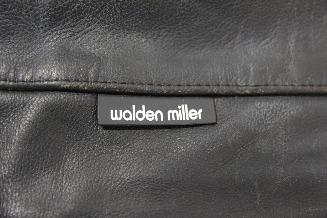 VINTAGE WALDEN MILLER AUSTRALIAN MADE LADIES BLACK LEATHER BIKER JACKET: SIZE 12