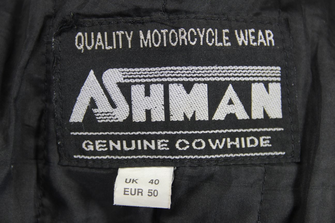 ASHMAN CLASSIC BLACK COWHIDE LEATHER BIKER JACKET 38-40 INCH CHEST