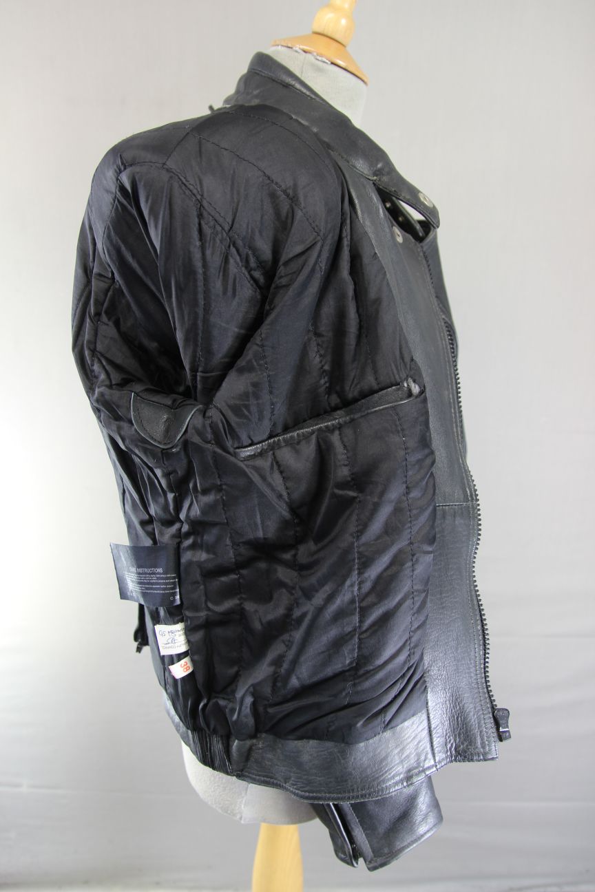 ASHMAN CLASSIC BLACK COWHIDE LEATHER BIKER JACKET 38-40 INCH CHEST