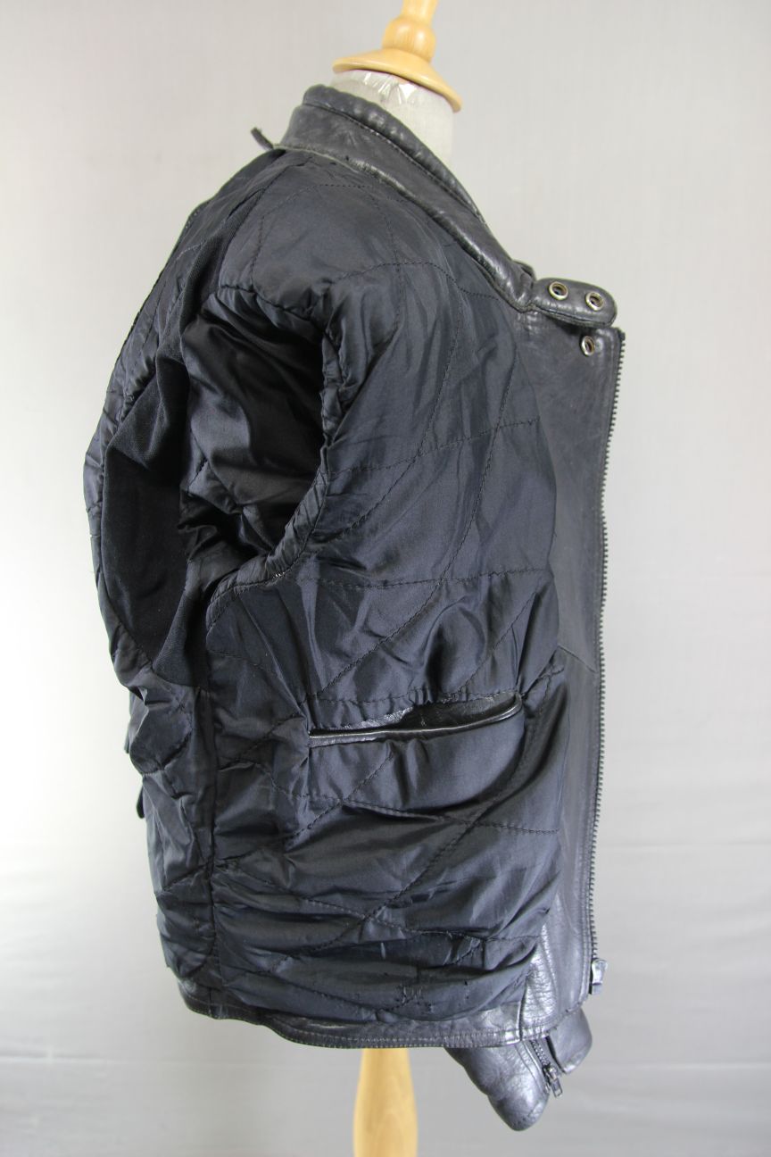 AKITO MERCURY PLUS CLASSIC BLACK LEATHER BIKER JACKET WITH BACK PROTECTOR 38-40"
