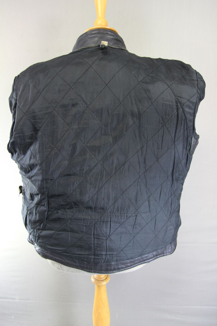 CLASSIC BLACK LEATHER BIKER JACKET 40-42 INCH CHEST/MEDIUM TO LARGE