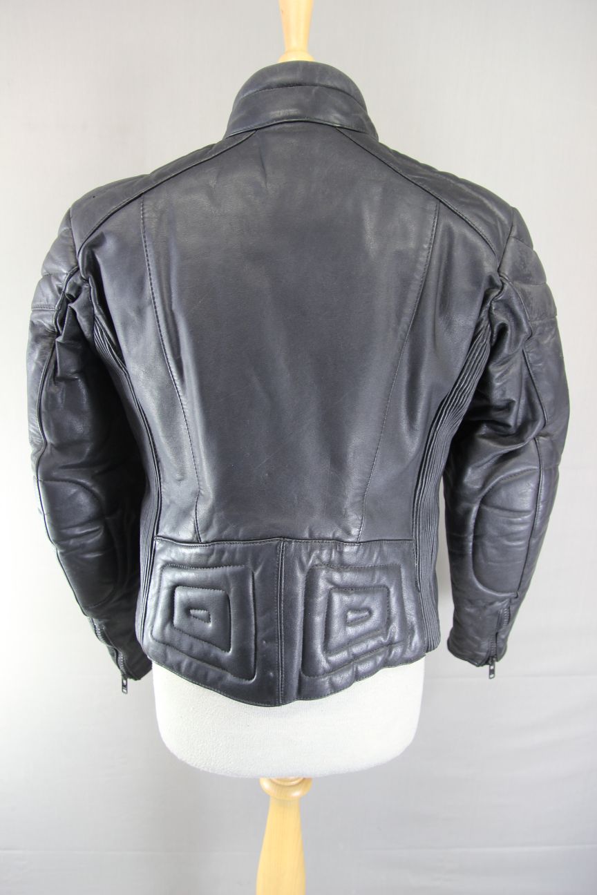 CLASSIC BLACK STEIN LEATHERS LADIES BIKER JACKET: SIZE 14/36 INCH CHEST