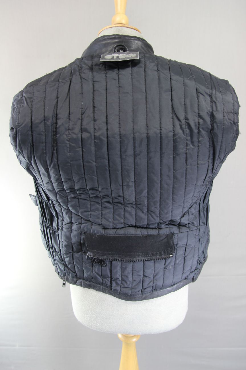 CLASSIC BLACK STEIN LEATHERS LADIES BIKER JACKET: SIZE 14/36 INCH CHEST