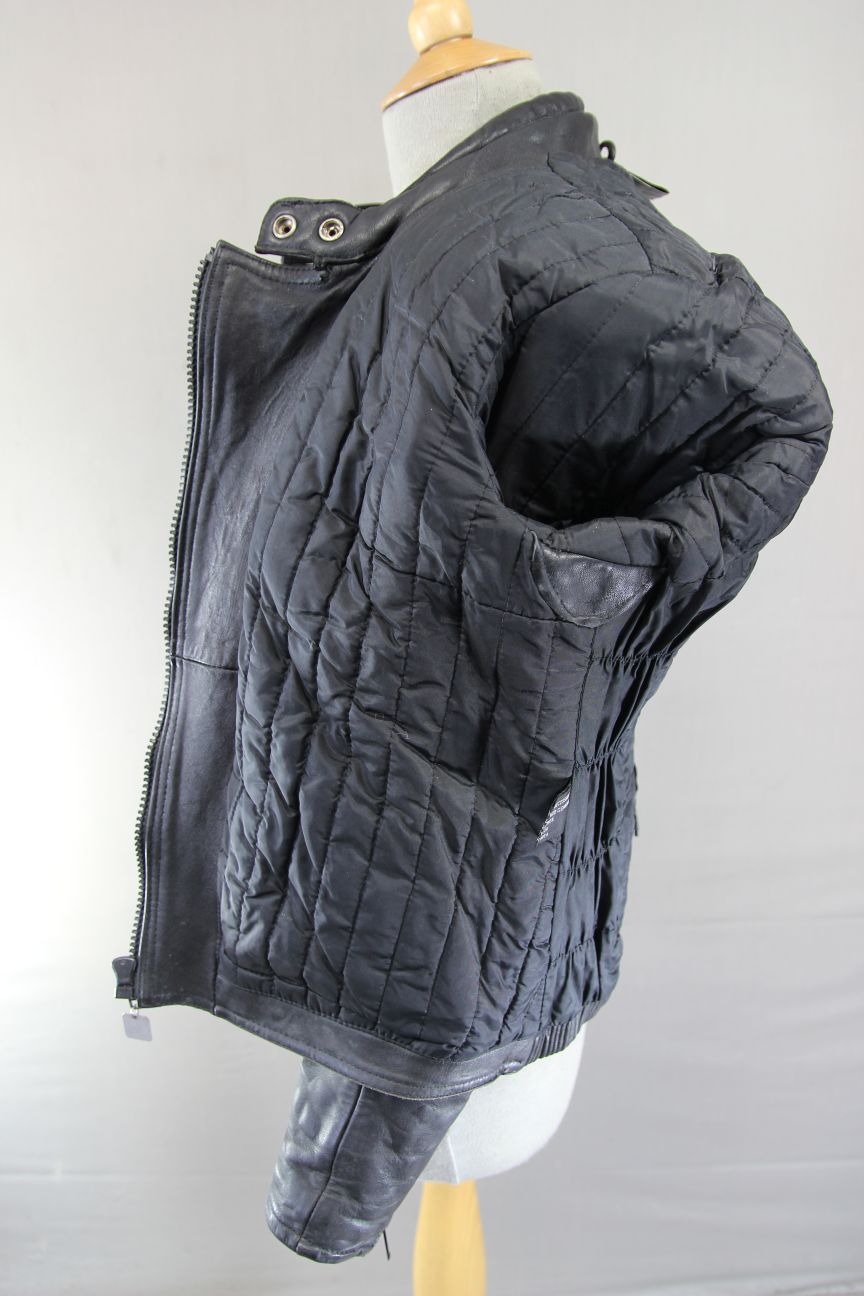 CLASSIC BLACK STEIN LEATHERS LADIES BIKER JACKET: SIZE 14/36 INCH CHEST