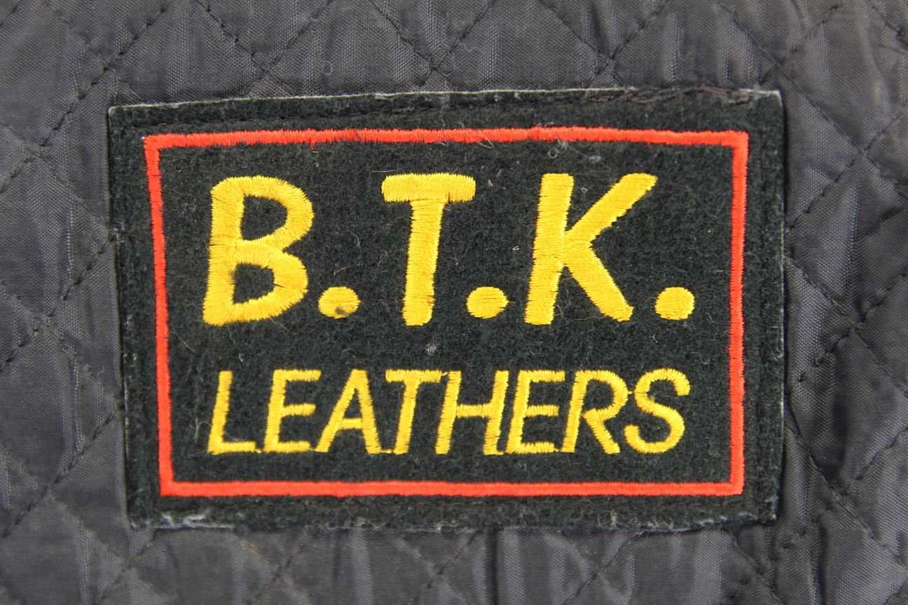 BRITISH MADE BTK LEATHERS BLACK COWHIDE BIKER JACKET WITH CE ARMOUR 38-40 IN/MED