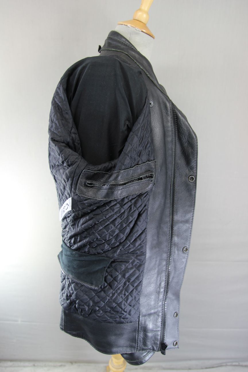 BRITISH MADE BTK LEATHERS BLACK COWHIDE BIKER JACKET WITH CE ARMOUR 38-40 IN/MED
