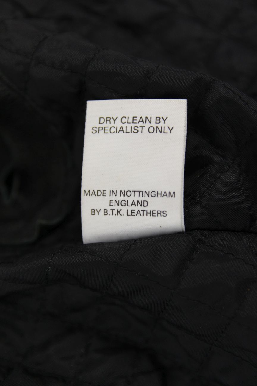 BRITISH MADE BTK LEATHERS BLACK COWHIDE BIKER JACKET WITH CE ARMOUR 38-40 IN/MED