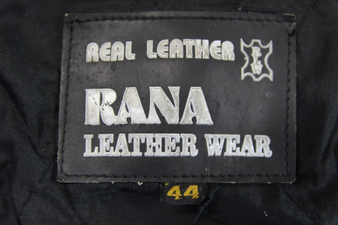 RANA LEATHERWEAR CLASSIC BLACK BIKER JACKET 38-40 INCH CHEST/MEDIUM