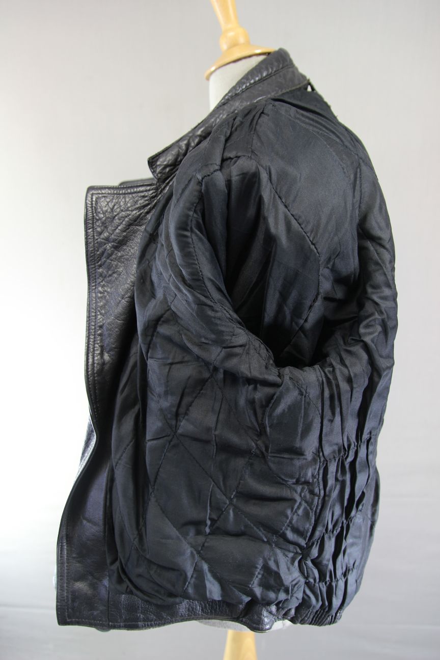 RANA LEATHERWEAR CLASSIC BLACK BIKER JACKET 38-40 INCH CHEST/MEDIUM